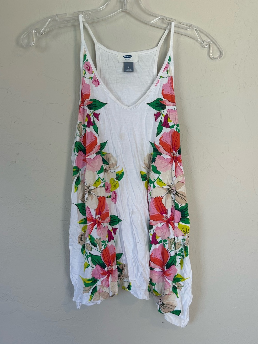 Old Navy floral print sleeveless top Size Small Petite (1681)